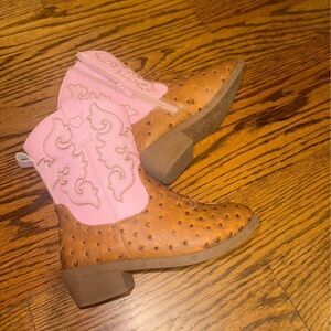 PAWZ Brown and Pink Kids Boots